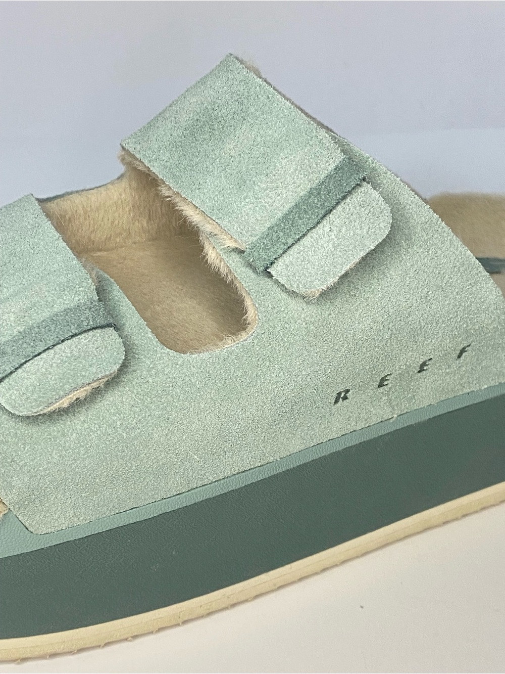 REEF Frosty Platform Slide Sandals Women’s Size 9 Seafoam Green EUC - Picture 7 of 11